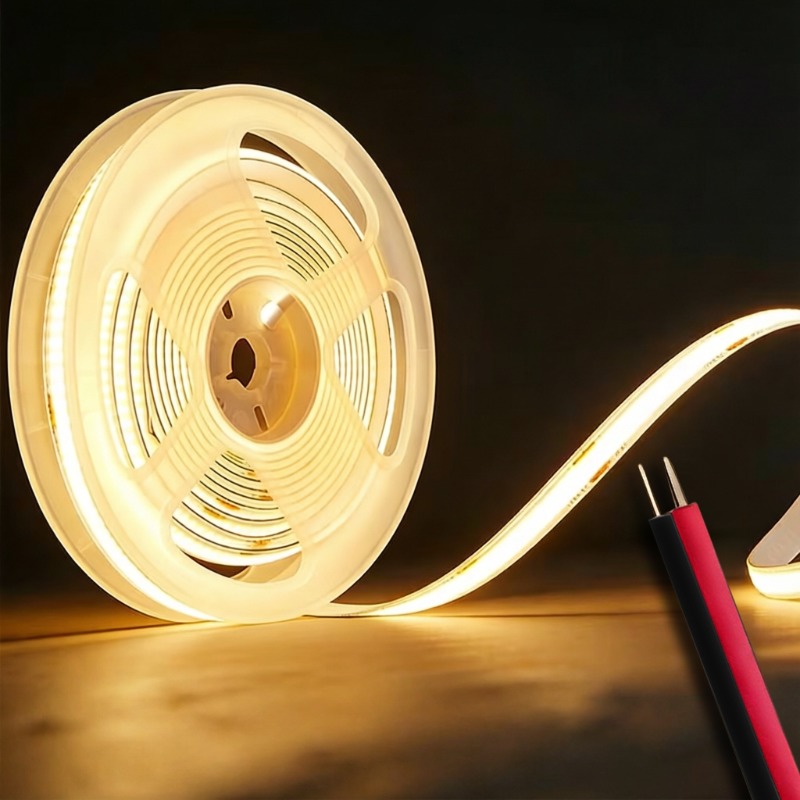 zdjęcie przedmiotu lqhzmyy 12v/24v przewodowa taśma led cob o wysokiej jasności, elastyczna, samoprzylepna i przycięciana, odpowiednia do wnętrz, na  , do sypialni, kuchni, biurka, oświetlenie podświetlające, elastyczna taśma led