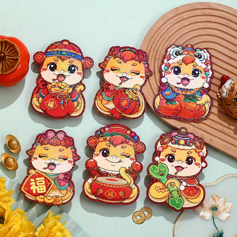 2025 snake year red envelopes cartoon laser printed new Temu Canada