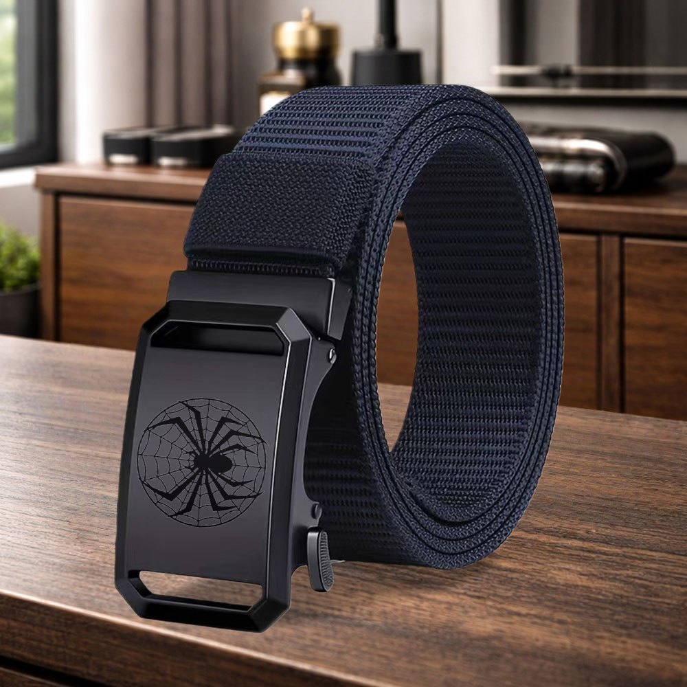 TEMU 1pc Men's Spider-themed Belt With Spider Pattern - Compatible For Sweatpants, Dress Pants & Jeans Belt, Belt Suitable For Jeans, Casual Wear,