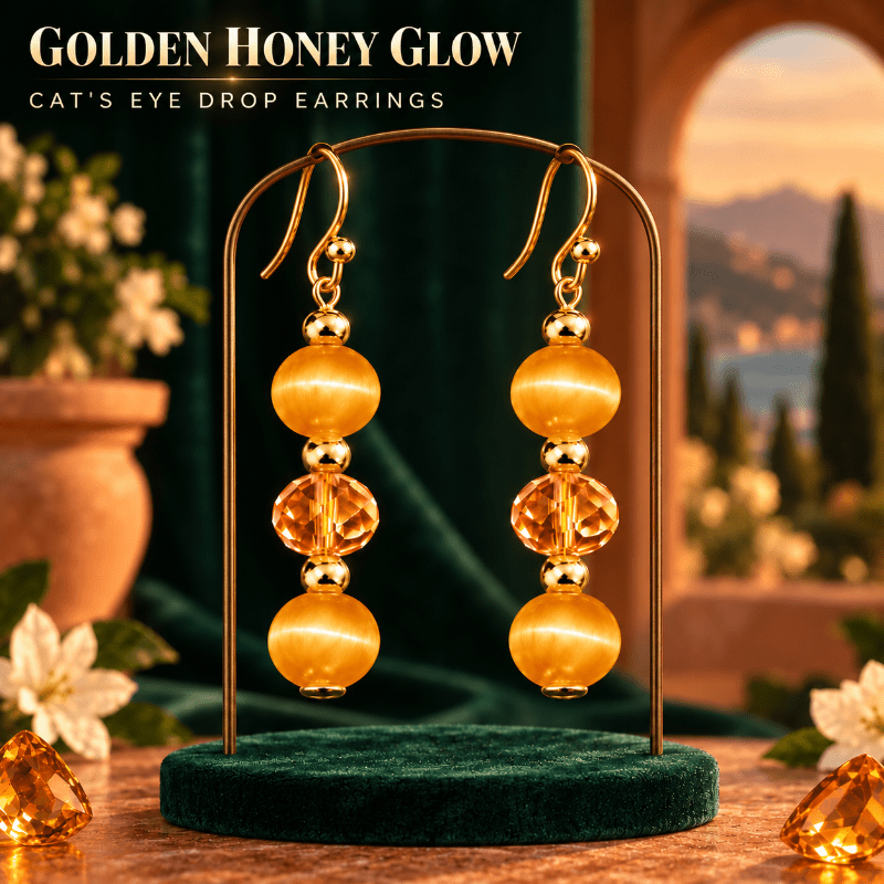 TEMU Long Drop Earrings, Transparent Bead Spliced With Ear Hooks, Light Luxury Vintage Style Earrings, Accessories For Daily Commuting And Banquet