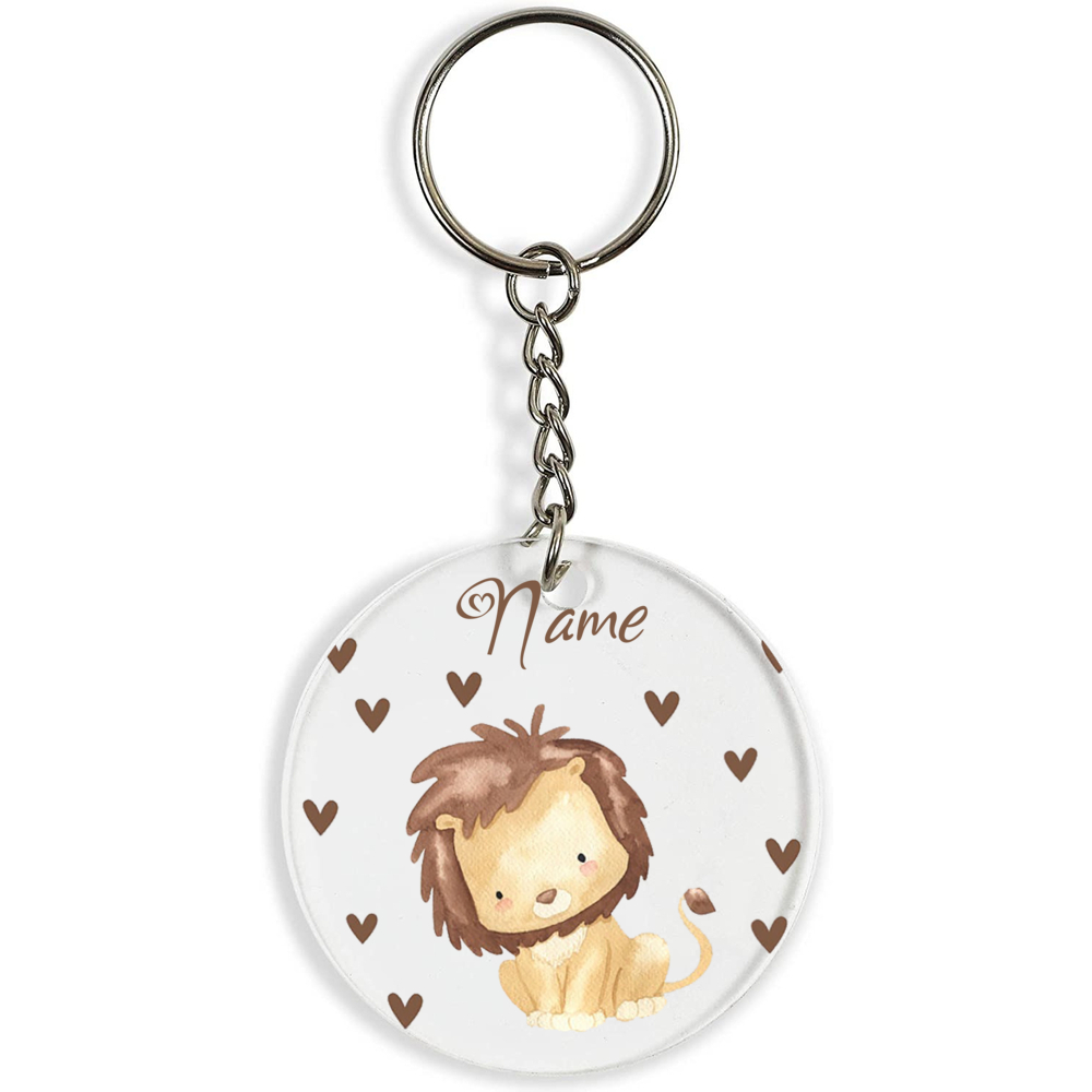 Image of 1pc Of A Custom Heart-shaped Keychain Featuring A Cute Animal Design, Personalized Name Keyring Additions, Perfect As Phone Bag Pendant Gift For