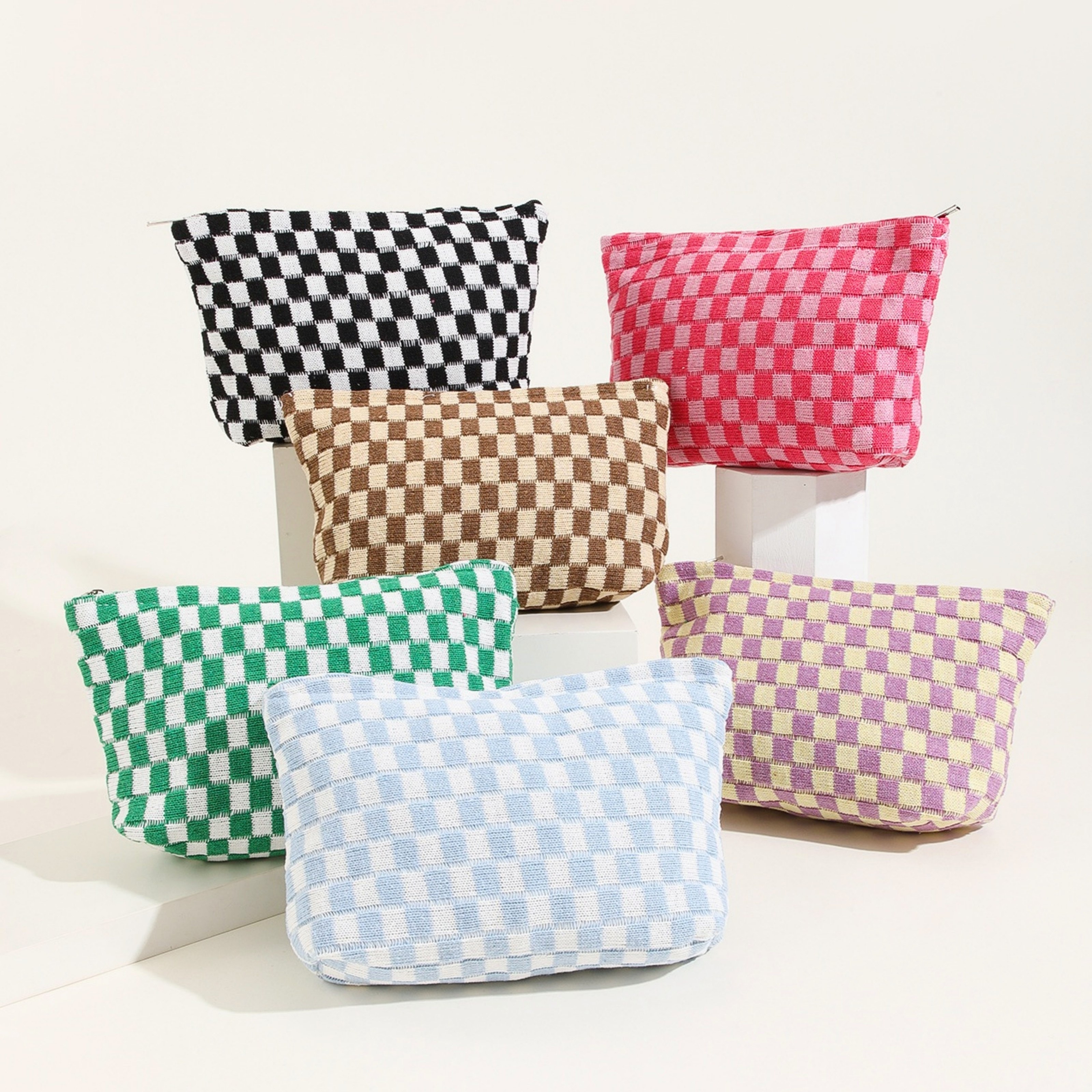 A Set Of 6 Chic Makeup Bags For Women, Trendy Cosmetic Pouches, Travel Toiletry Organizers, And Adorable Storage For Makeup Brushes