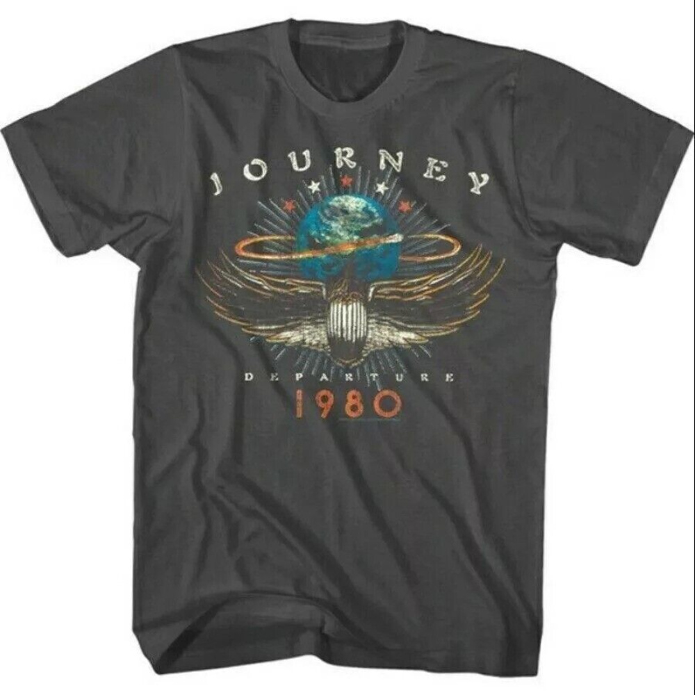 

Vintage 1980 Journey Men's T-shirt - Rock Band Concert Merch, Cotton Tee With Eagle Graphic, Casual Black Crewneck, Merchandise|vintage Graphic Tee|, Band T Shirts