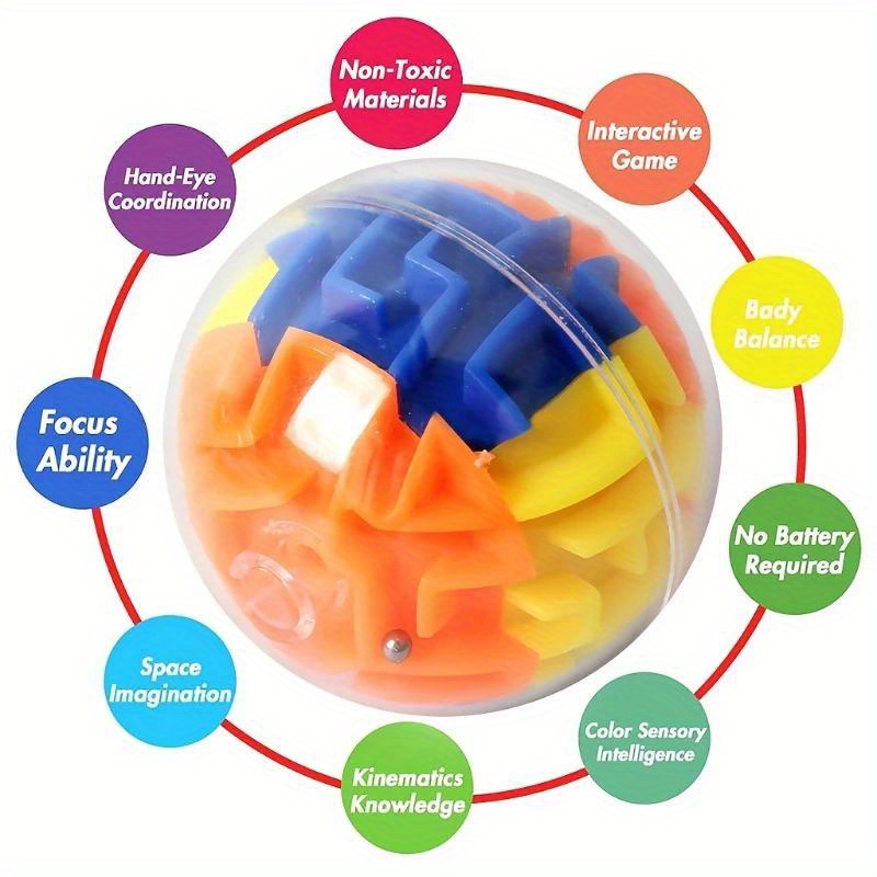 12pcs 3D Maze Memory Ball Puzzle Toys, Brain Teaser Set