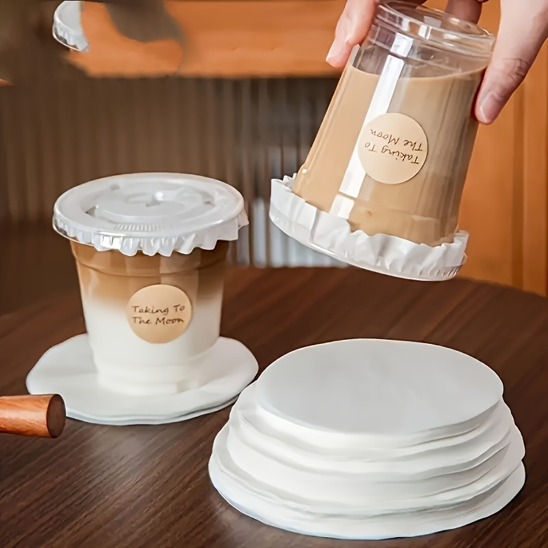 leak proof disposable coffee cup liners round paper pads designed to prevent     milk   and beverage cups in restaurants or at home drinkware additions round cup liners  