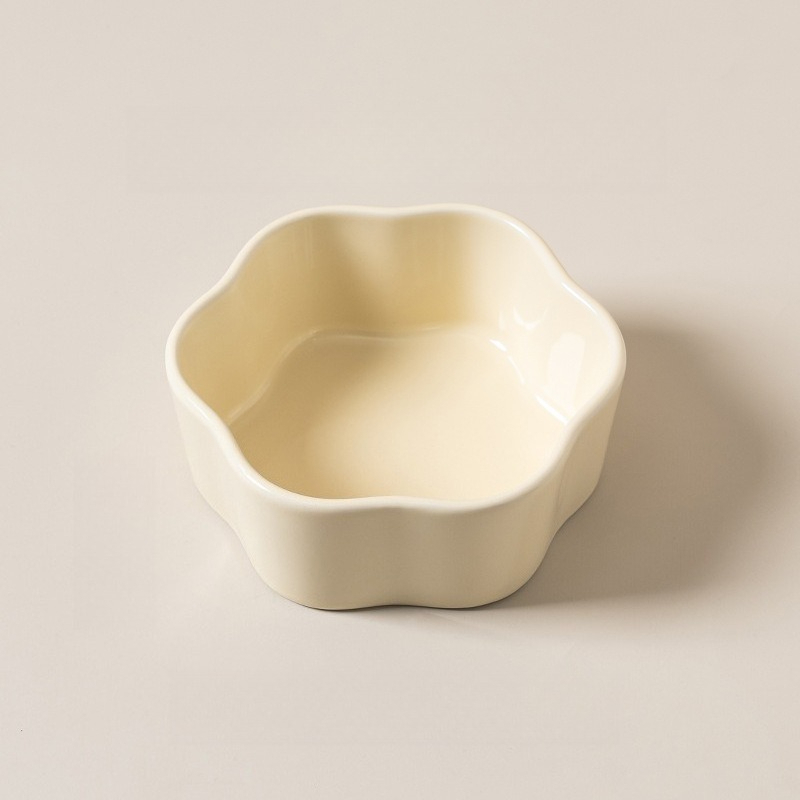 TEMU Ceramic Pet Bowl, Ceramic Material, Macaron Color, , High Aesthetic V, Heavy-duty And Durable, Easy To Clean, Anti-choking, Anti-tipping Over,