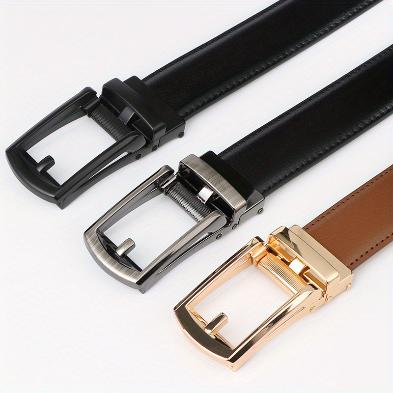 Second Layer Cowhide Ratchet Belt for Men, Adjustable Design