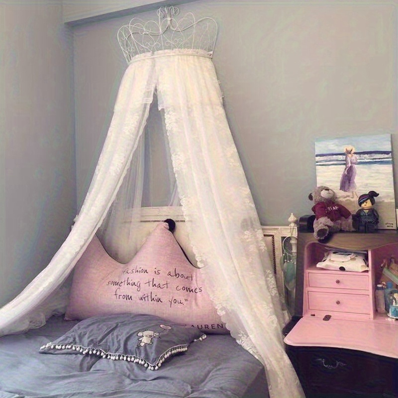 Runder Spitzen Betthimmel - Moskitonetz Mit Rüschen 200x220cm