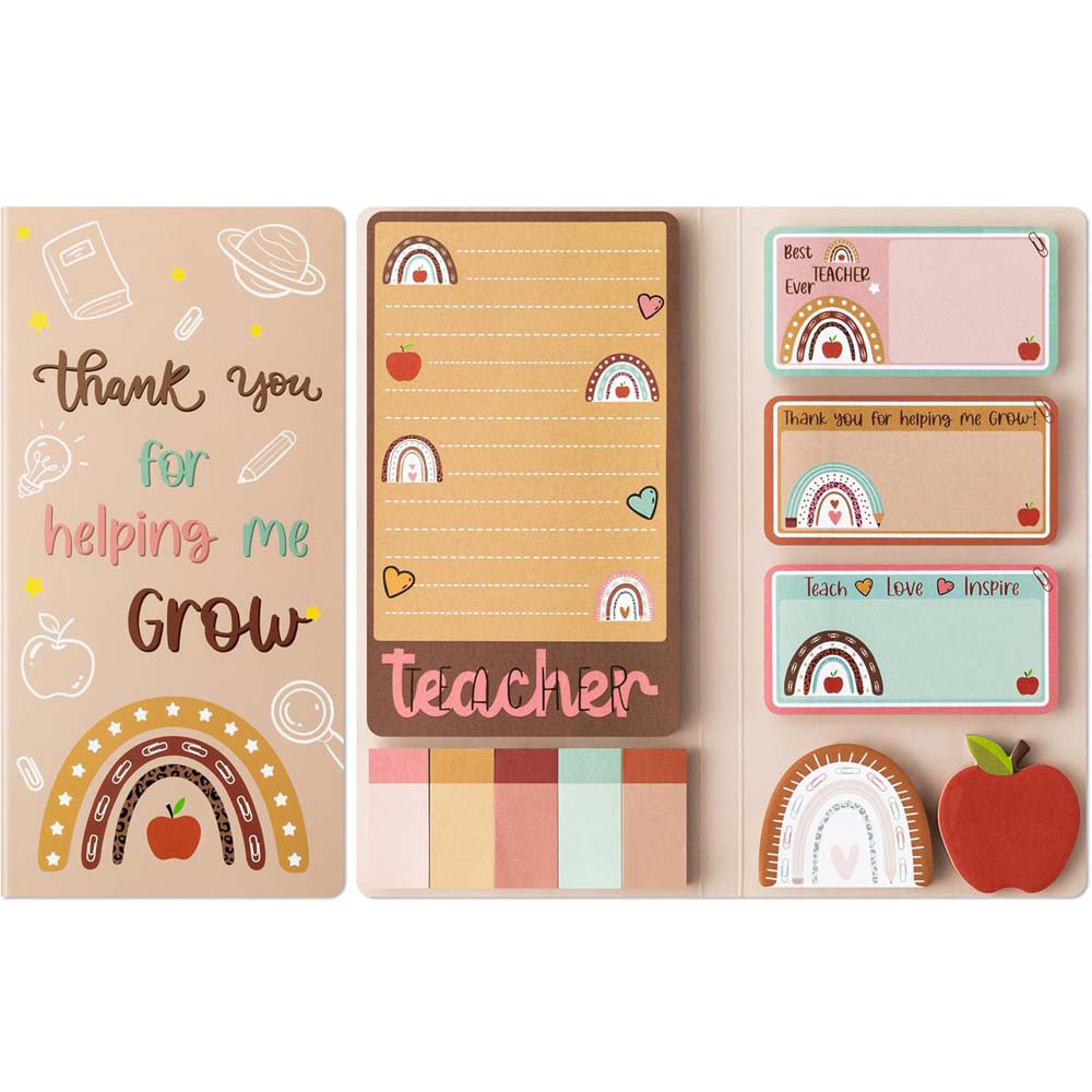 

550pcs Teacher Appreciation Notes Set, Self-stick Memo Pads With Inspirational Quotes, Rainbow & Design, Thank You Notes & Classroom Organization, With Pads & Page Markers For Teachers