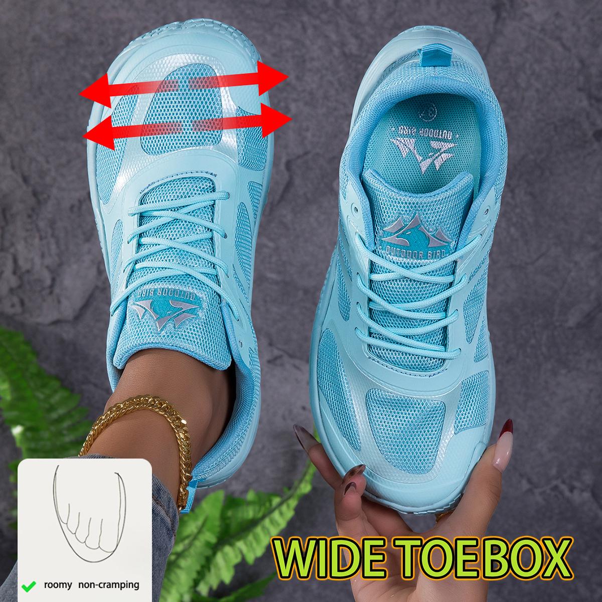 Image of Wide Toe Macaron Mesh Chunky Sneakers For Women, Breathable Casual Footwear, Lightweight Daily Walking Shoes, Pastel Shades, Thin Ventilated Mesh, Stable Lace-, Padded Sole, Ideal For City