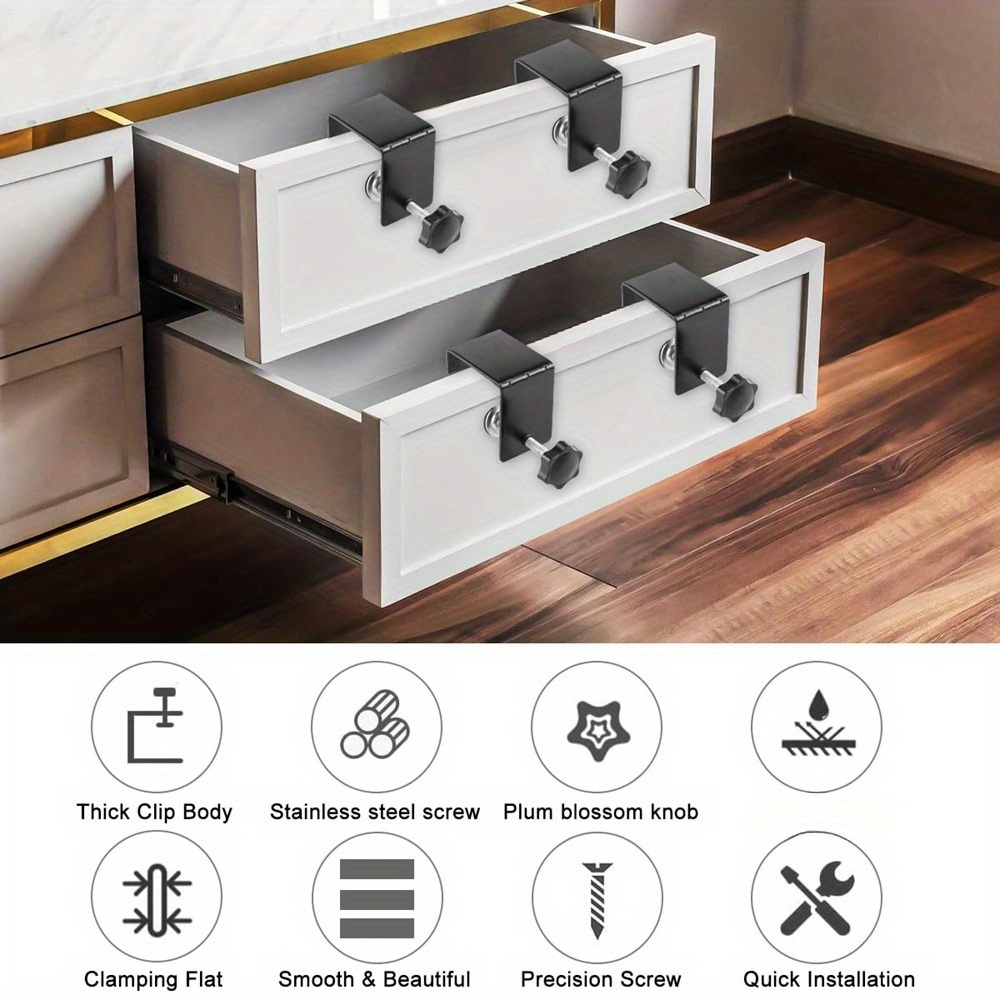 Image of Set Of 4 C-clamps, Made From Durable Stainless Steel, Ideal For Welding, Woodworking, Securing, And Metal Fabrication