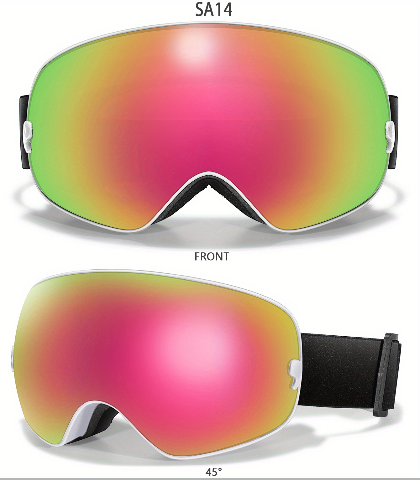 Winter Sports Outdoor Snowboarding Skiing Snow Skiing Goggles TPU Frame Men'S Women'S Teenagers Available, Free Night Vision Lens/Myopia Frame/Goggle One Each