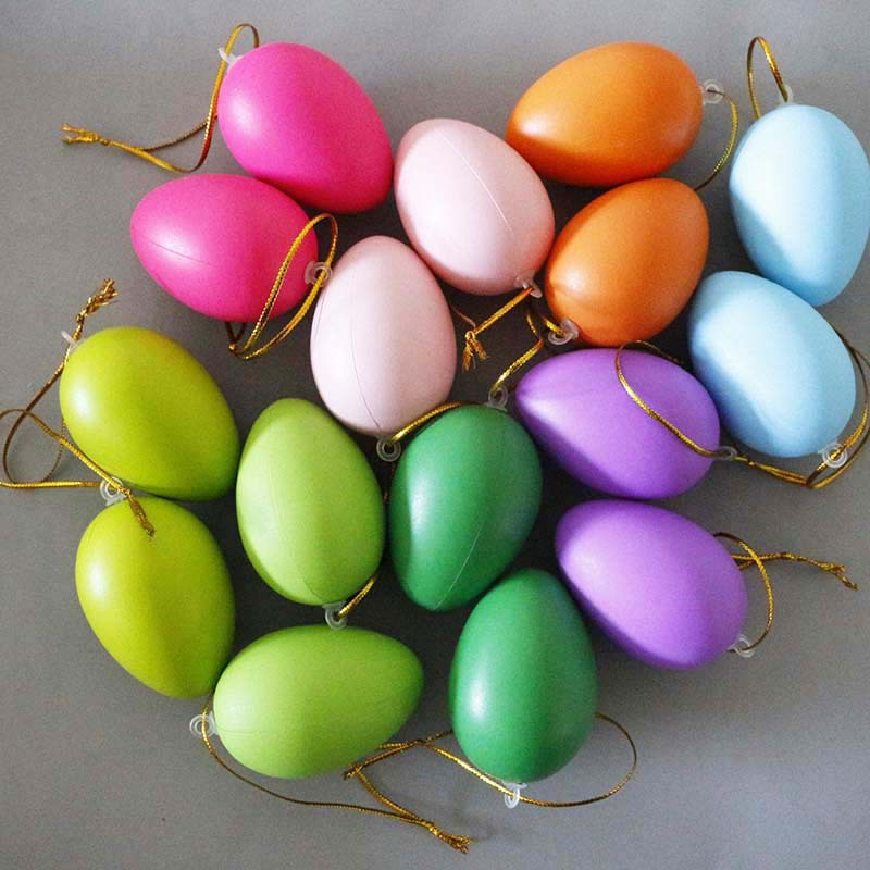 

16-pack Plastic Ornaments, Hand-painted Style Hanging Decorations For Easter Tree Basket Diy Crafts, Non-electric, Featherless, Holiday Gifts For Easter And New Year