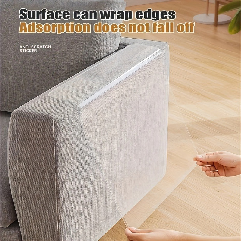 Image of Transparent Sofa Protector Roll - Cat Scratch Resistant, & Cut Self-adhesive Film For Furniture, Walls, Marble Tables & Kitchen Countertops