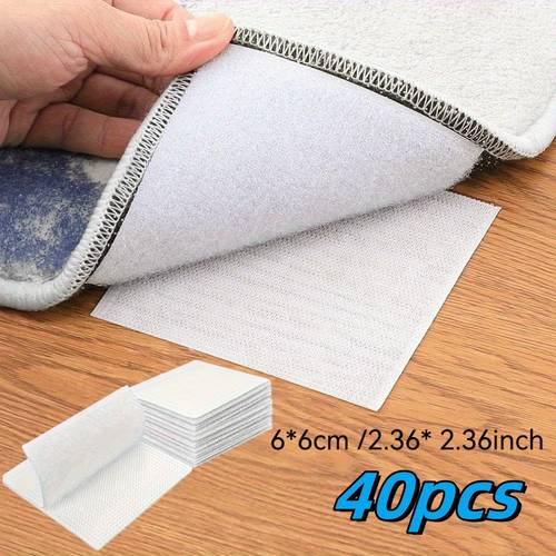 item picture 40pcs 20 pairs of super strong with strong reusable and double sided tape traceless used for sofa cushions sheets floor mats carpets power strips and products that need to be fixed