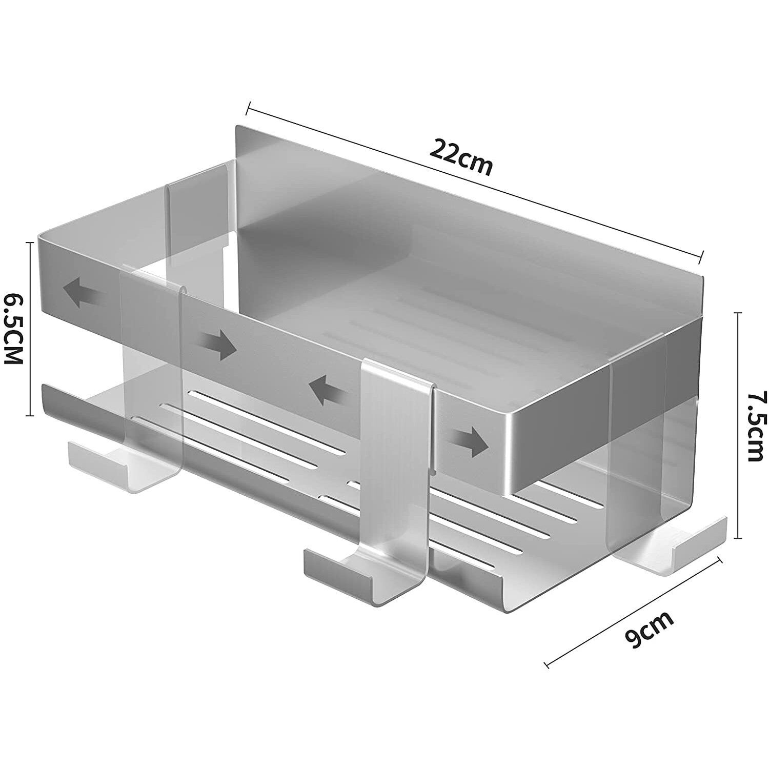 Self-adhesive Shower Basket Made Of Stainless Steel, Designed To For Holding Shampoo, Shower Gel, And Can Be Used As A Kitchen Shelf Without The Need For Drilling, Shower Caddies