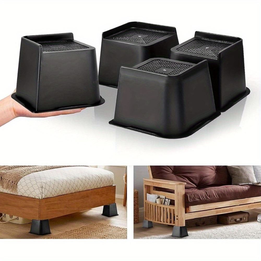 Image of Furniture Risers 4 Pack Table Risers, L-shaped Design Bed Lifts, For Sofa Table Bookshelf Chair