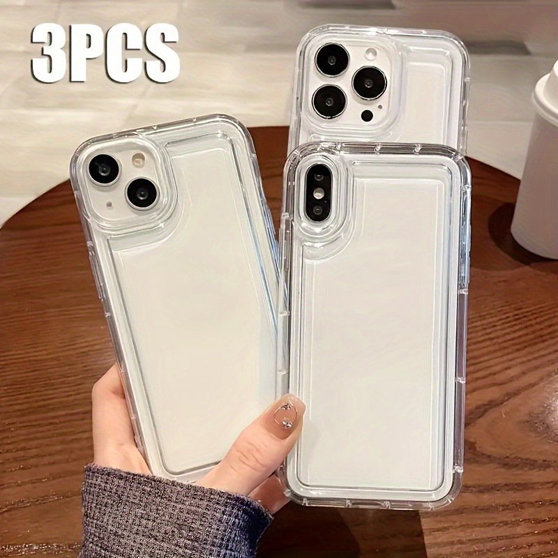 

3pcs Transparent Shockproof Tpu Phone Case, Compatible With Apple , 15, 14, 13, 12, 11, Xs, Xr, X, 8, 7 Mini, Plus, , Phone Cases, A Perfect Gift , , , Family, Or Yourself.