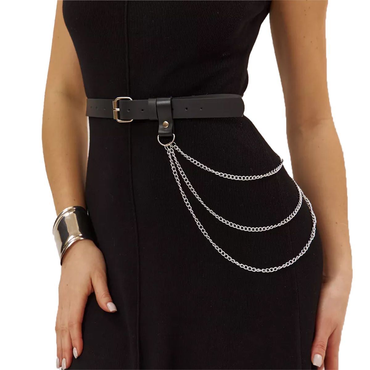 Adjustable Belt With Chain - Gothic Style - Fashion Accessory For Holidays, Leisure, Vacations, And Daily Wear