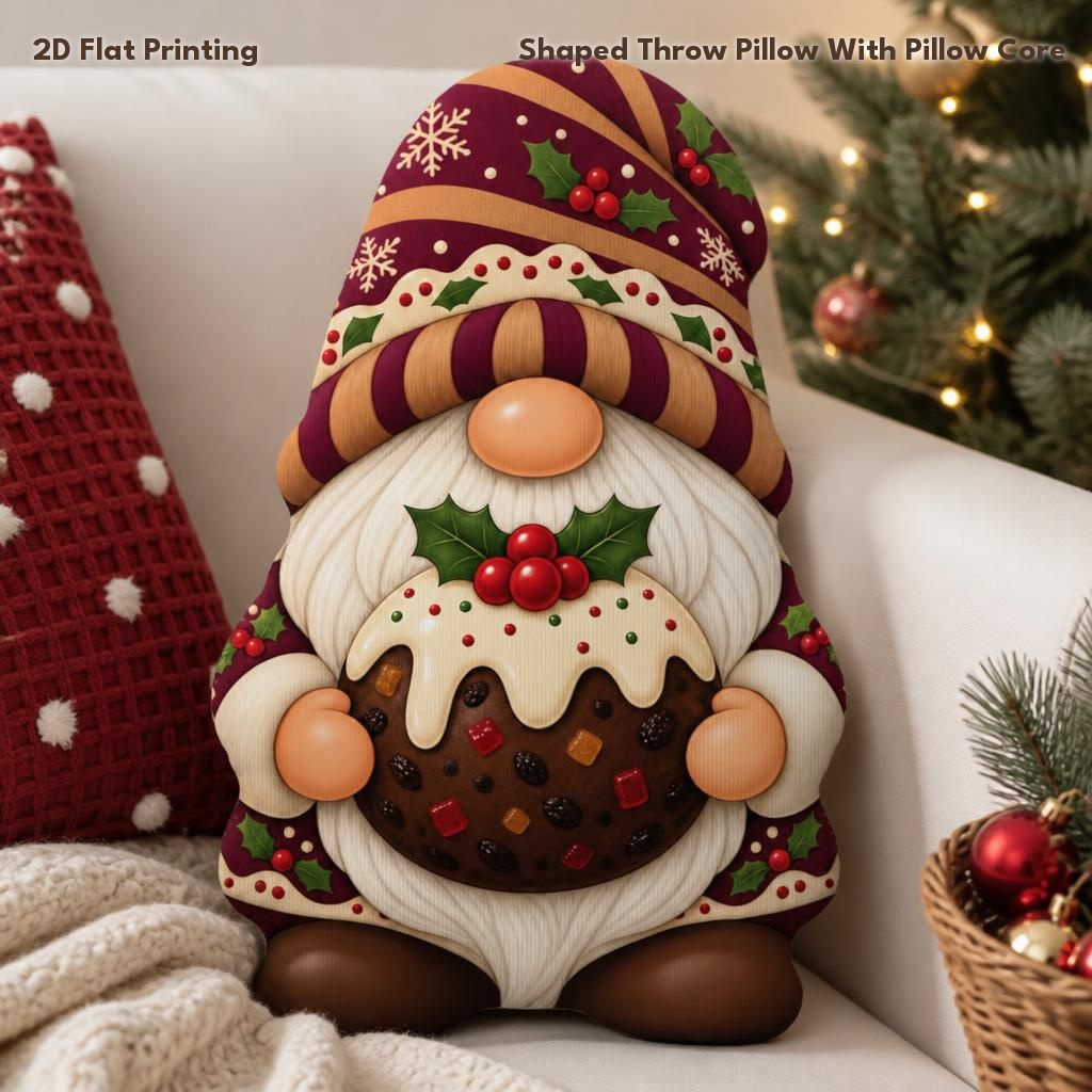 TEMU Cuscino decorativo imbottito a forma di natalizio con budino e - Cuscino sagomato con e , per arredo camera da letto, , feste, regalo di Natale