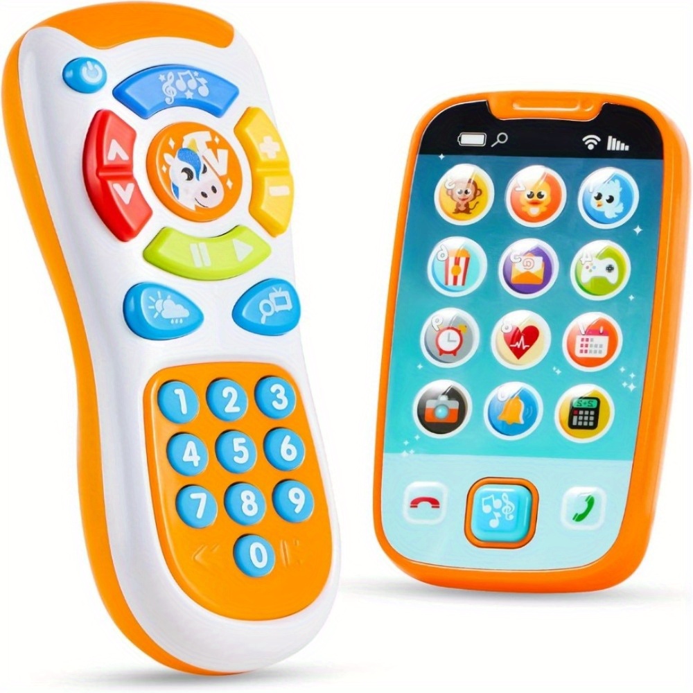 TEMU Jouets Smartphone pour Bébé, Téléphone Bébé Télécommandé avec Musique, Jouet d'Apprentissage, Cadeaux d'Anniversaire pour Nourrissons, Enfants,