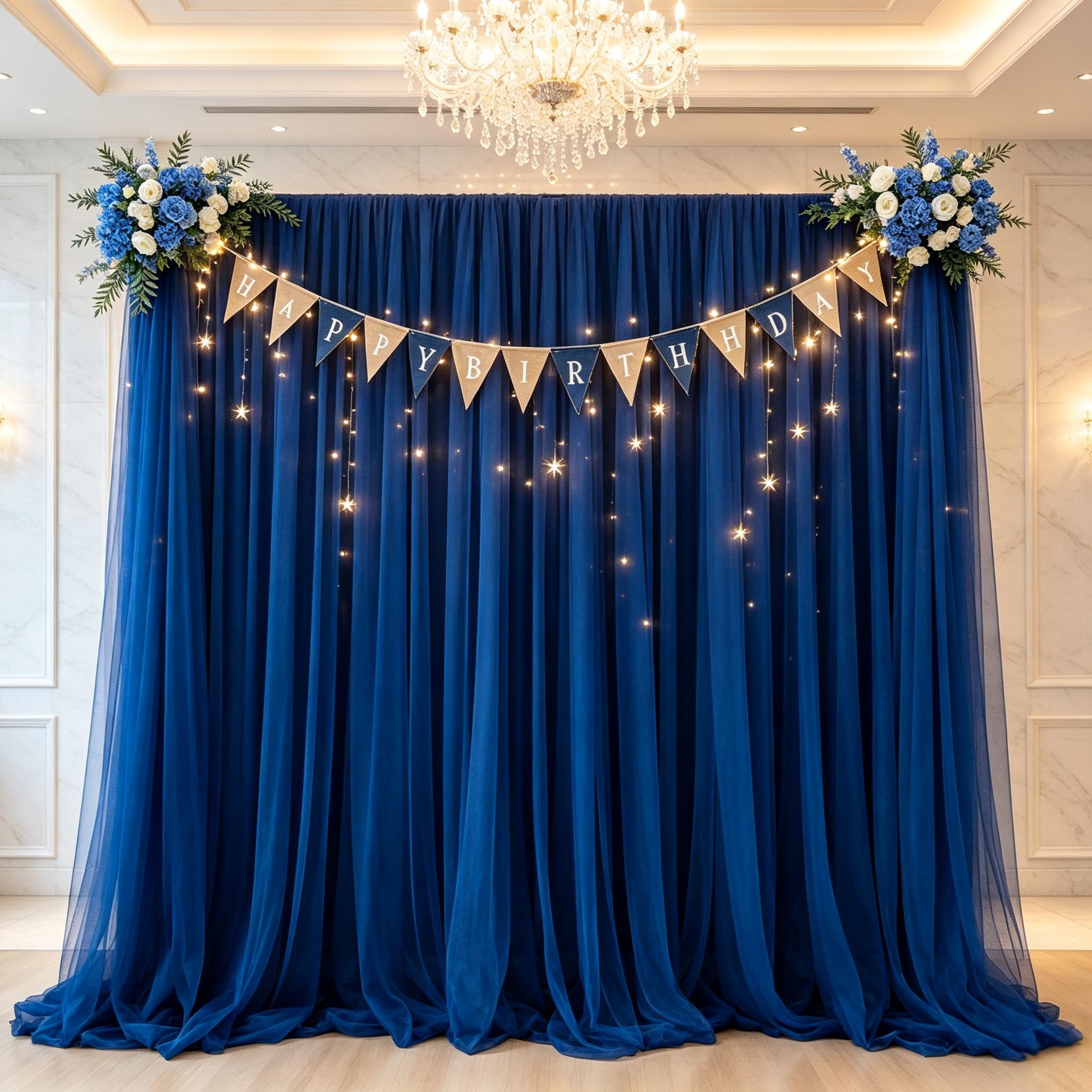 TEMU Voilages élégants bleu marine à , rideaux en multifonctionnels d'extérieur, adaptés aux décorations de mariage et à l'ameublement, avec une