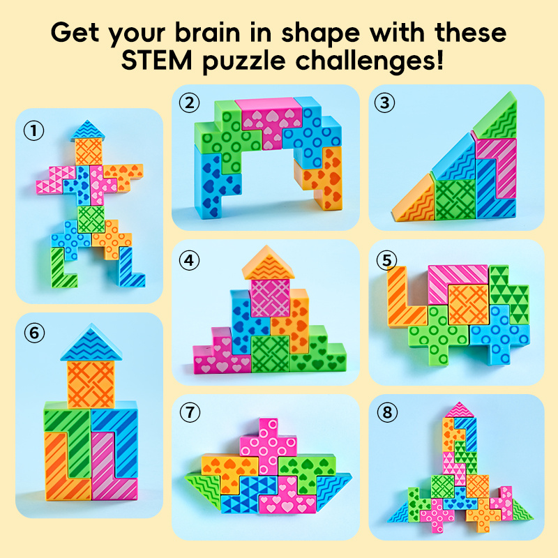 31pcs 3D Logic Puzzle Block Set, Educational Building Toy