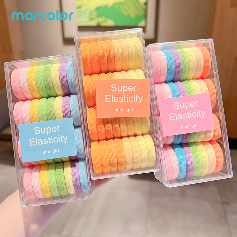 32pcs Soft Gradient Hair Tie Set with Clear Storage Case