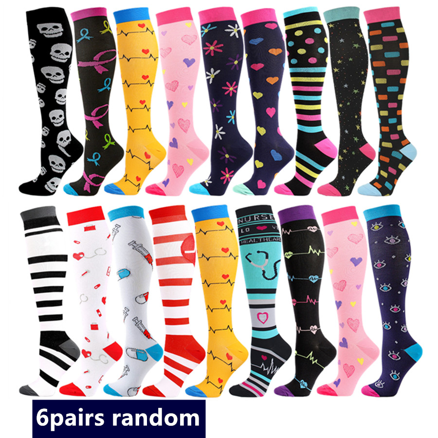 TEMU 6pairs Random Men Women Compression Socks Sport Cycling Running Yoga Football Basketball Hiking Tennis Skateboard Exercise Athletic Socks