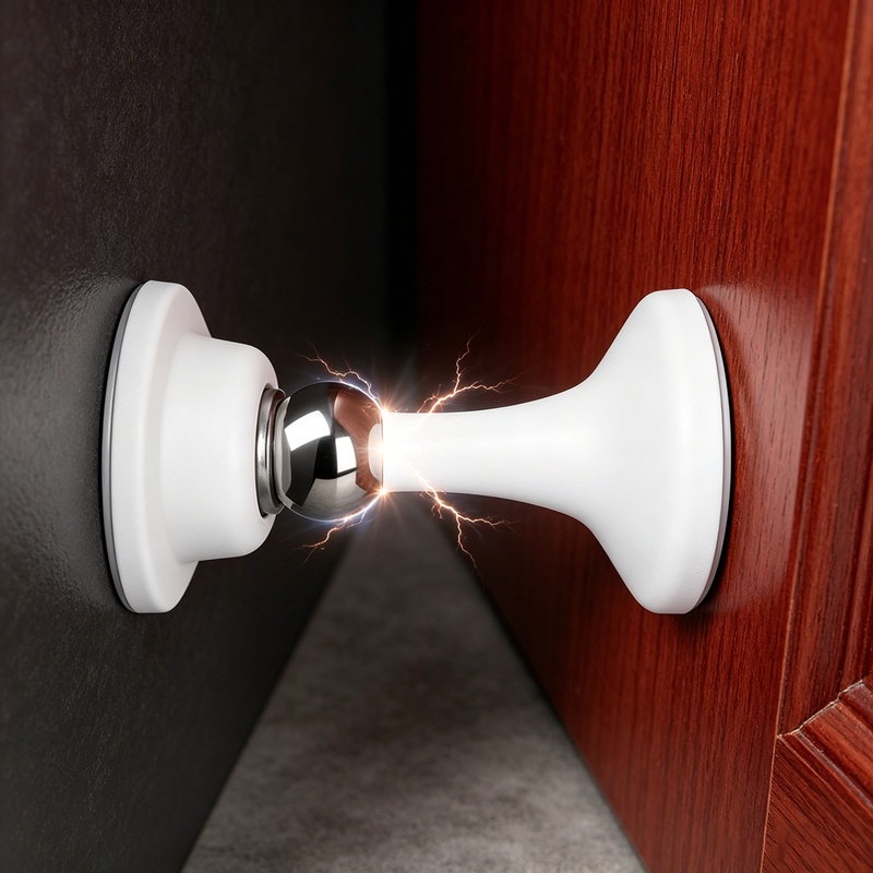 TEMU Butée de porte à aimant puissant - Aucun perçage , ventouse de porte durable, -collision et coupe-vent, pour la protection des portes de maison,
