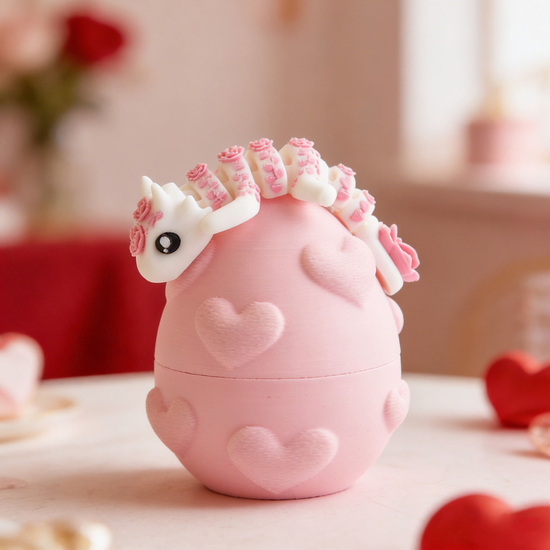 TEMU Mini Surprise Egg - Opening Egg With , Modern Plastic Tabletop Decor For Valentine's Day, Christmas, Birthdays, Desk & Party Decoration Suitable For Home/office - Romantic Gift