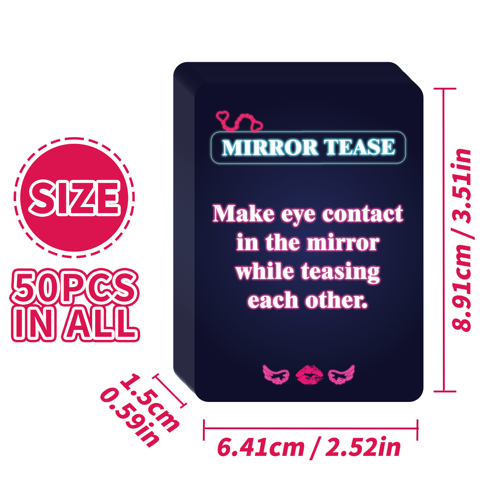 50 Sheets Adult Card Game for Couples - Intimate Playing Cards with Sexy Slogans & Playful Designs, 18+ Adult-Themed Bedroom Fun, No Electricity Needed, Romantic Game Night, Playful Design, Durable Cardstock