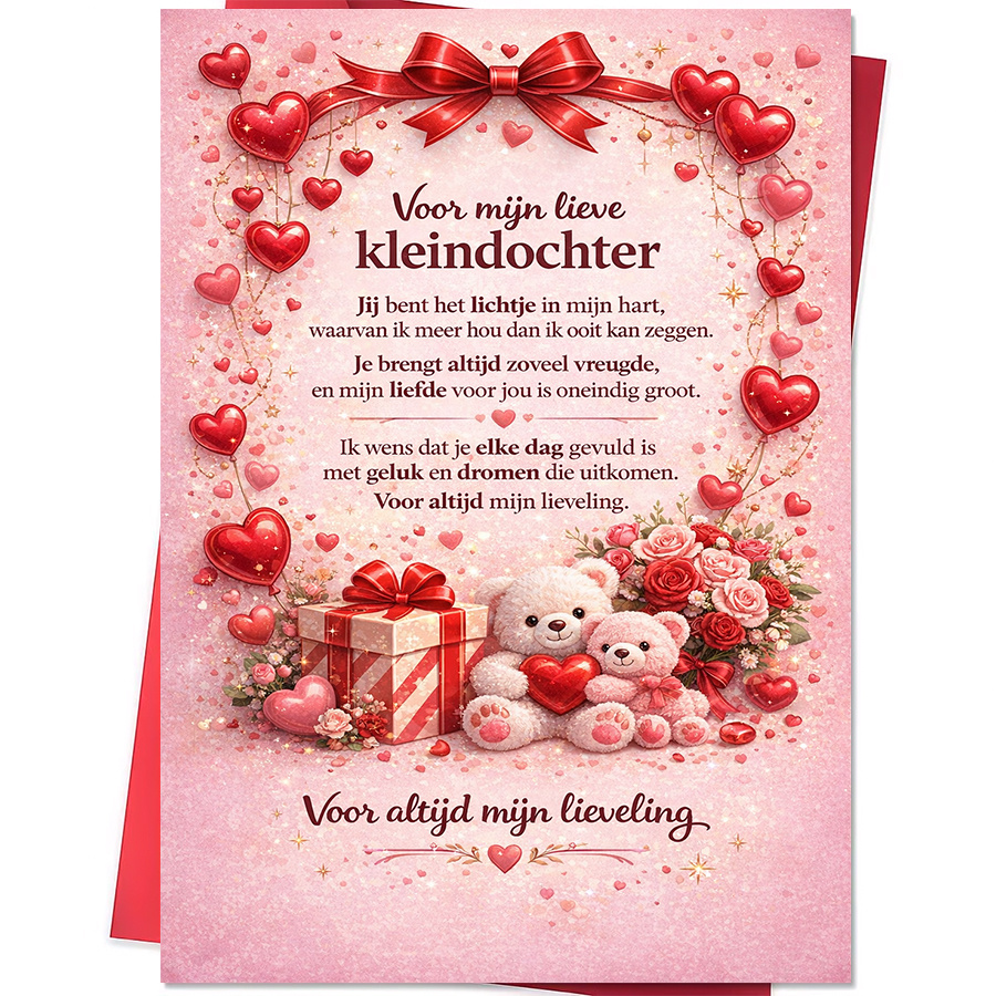 TEMU 1pc Grandparents Greeting Card Suitable For Granddaughter - English Message Card With Envelope, Paper For Birthdays, Holidays, Special Occasions