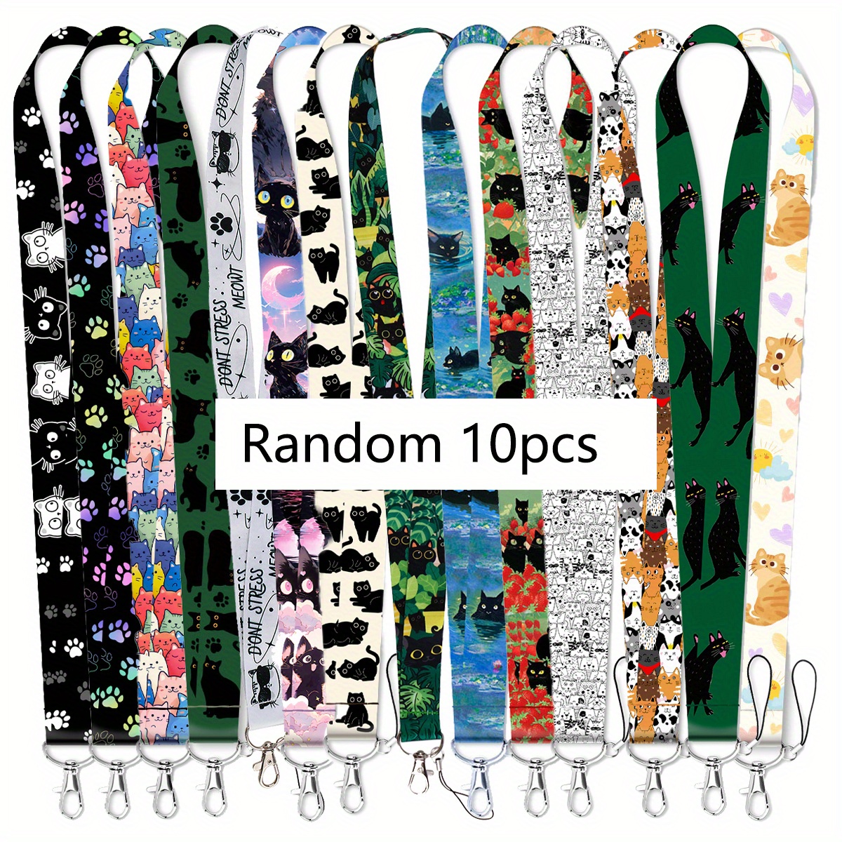 TEMU 10 pezzi Casuali Misti Cordino Portachiavi ID Copertura Carta di Pass Mobile Phone Charm Cinghie da Portaoggetti Portachiavi Aggiunte