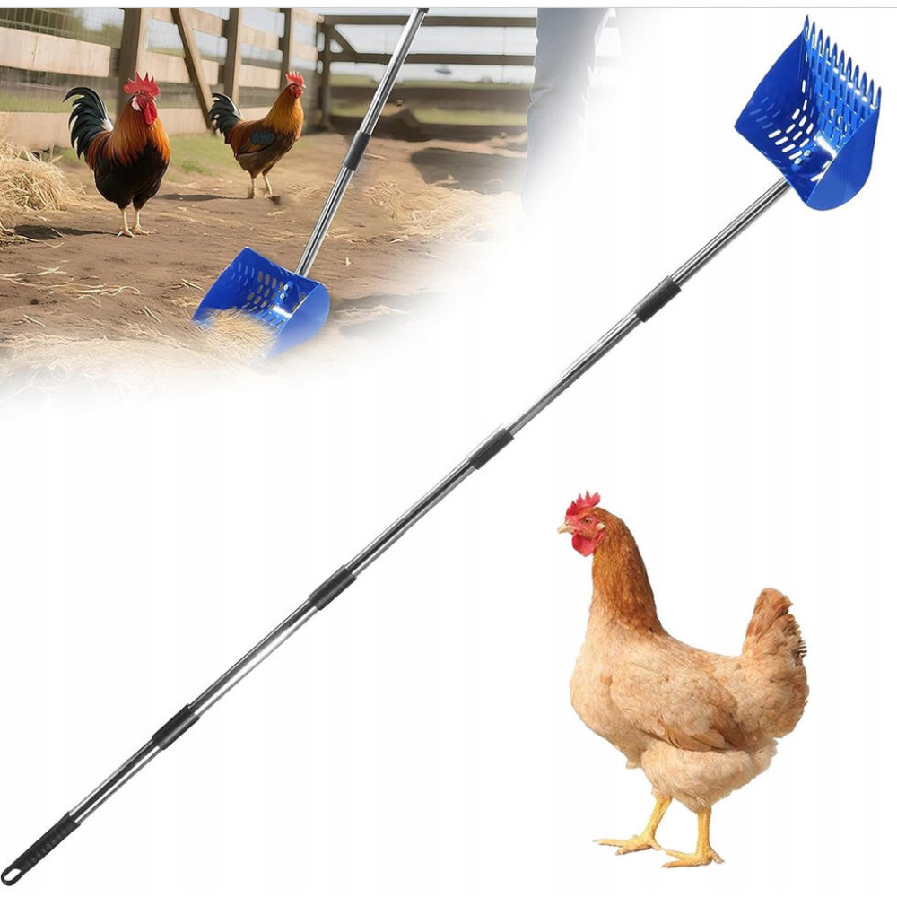 Image of 4in 1 Poop Shovel Rake Sieve Durable Cleaning Tool For Chicken Coop Animal Waste Removal