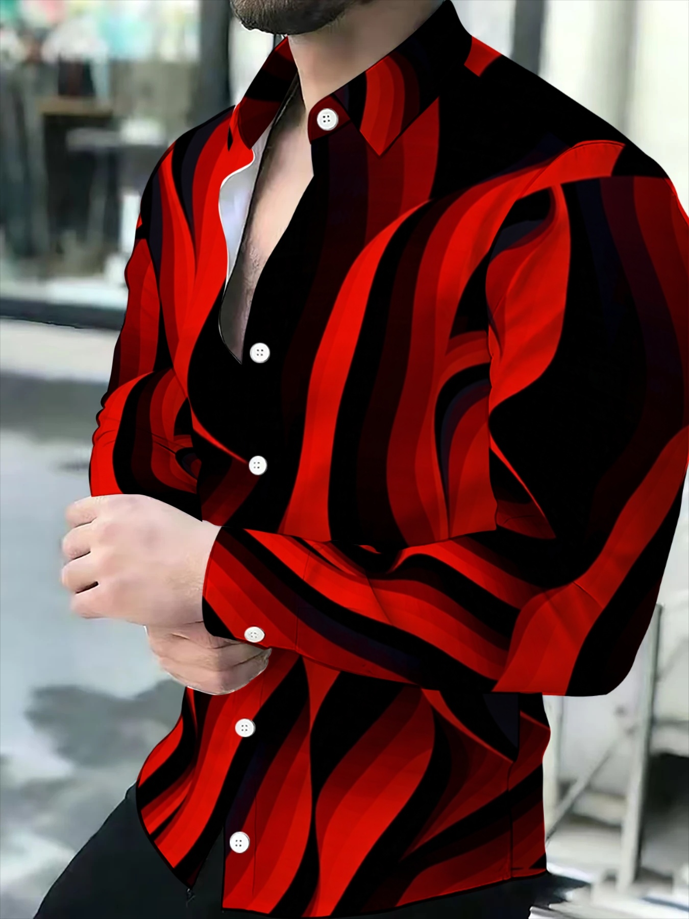 red dress shirt for men sold on Temu United States