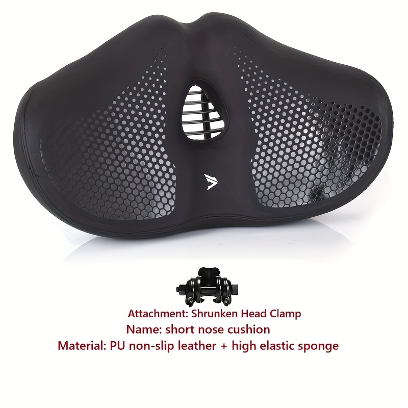 TEMU 412 Oversized Bike Seat Pad - Thick And Elastic For Shock Absorption, Featuring A Breathable Perforated Design, An Ergonomic Short Nose, And A