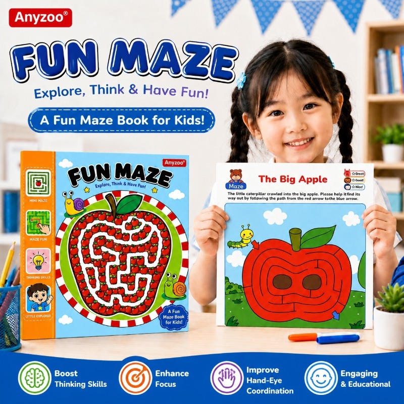 60-Page Maze Game Book for Fun Learning