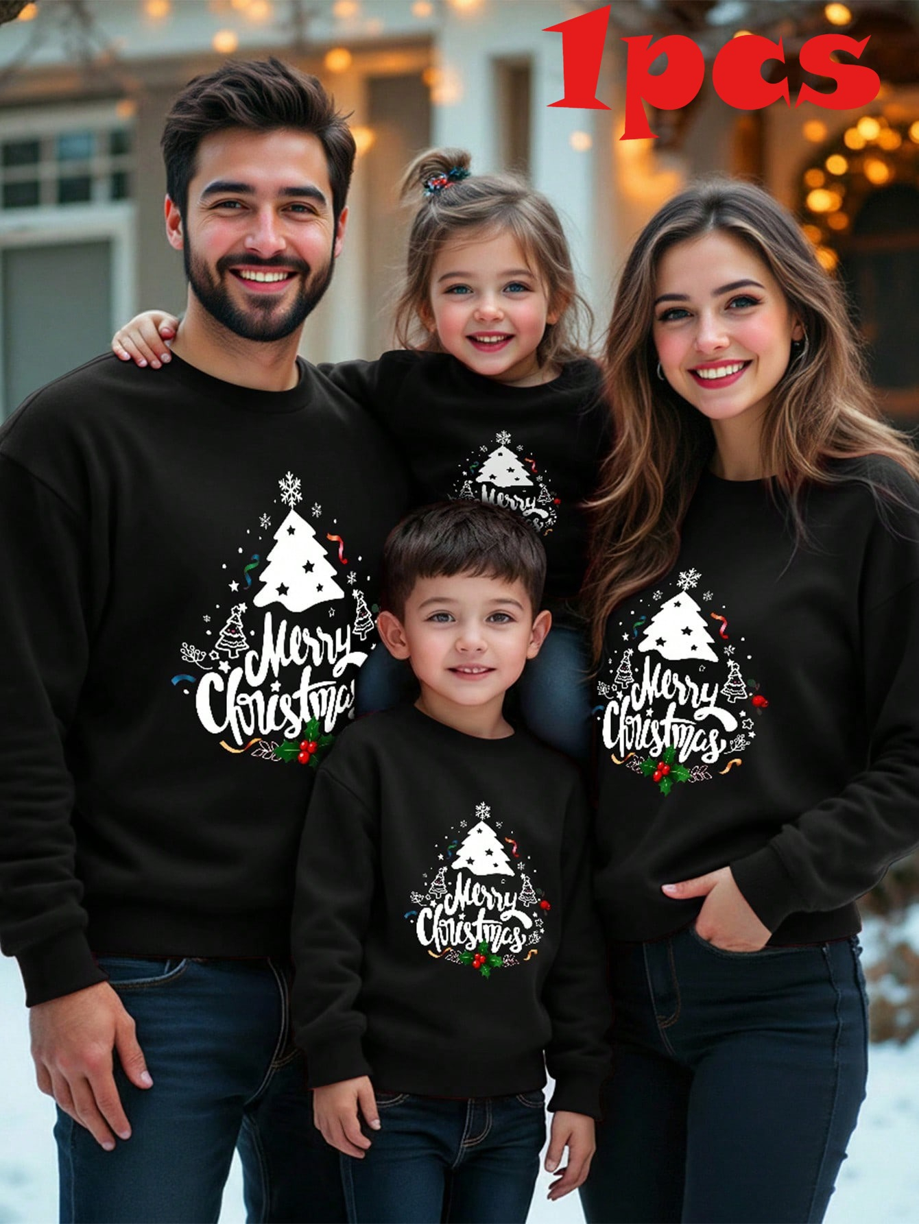 圣诞家庭氛围感拉满！亲子款情侣款男士女士套头圆领卫衣男士服装| temu Temu, image size:800x1066