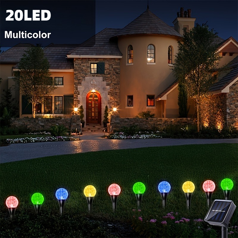 TEMU 20/10 Led Solar Garden , Outdoor Solar Light String, Light, Intelligent Light Sensing, 8 Lighting , Rating, , Suitable For Summer, Camping,