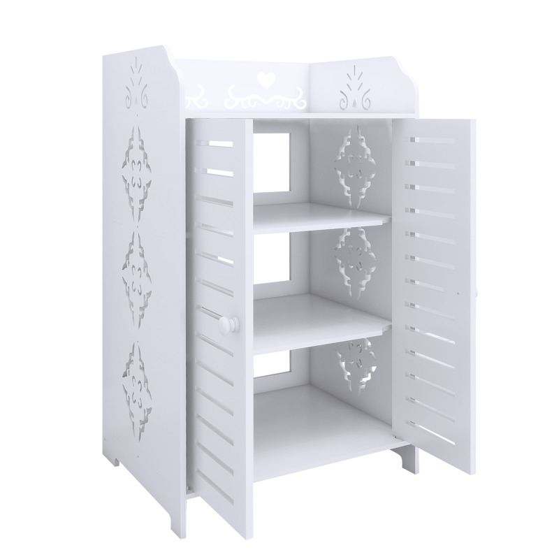 White Bathroom Shelving Unit With And , Practical Storage Solutions, Dimensions 40*35*71cm