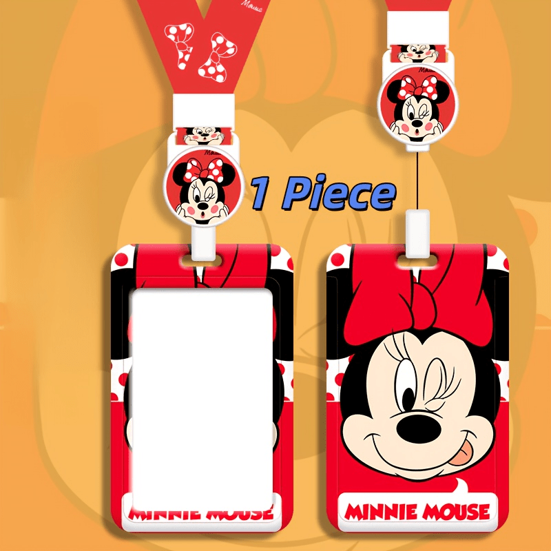 TEMU 2d 1pc & Mouse Id Holder - -sided Suitable For Campus Id, Credit Cards, , Retractable Card Case With Ears For, Office, Travel, Gift For &