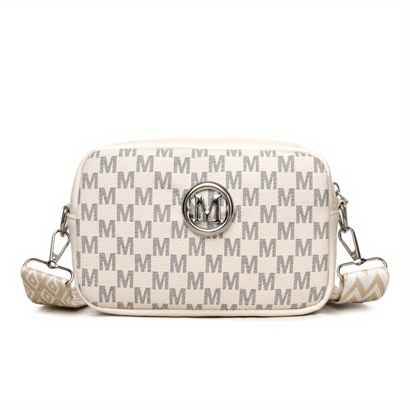 Fashion Print Bag Is Trendy And Beautiful, And The Retro One-shoulder Small Square Bag Has A Wide Shoulder Strap, And -shaped Hardware Decoration Crossbody Bag
