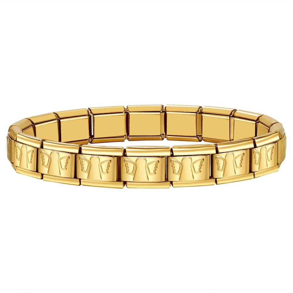 Image of Jewelrywe Bracelet: 9mm Bead Stainless Steel Bracelet Adjustable Modular Links Jewelry For Men Women