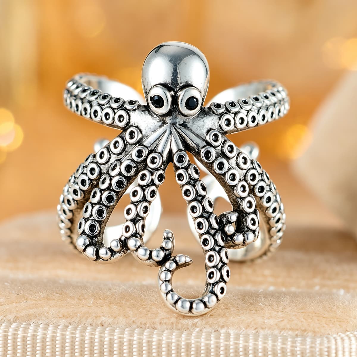 TEMU Bague RCUARW 1 pièce avec tentacule plaqué or & K, bande d'enveloppement adaptée pour les fêtes, les festivals de musique, le port , bague en