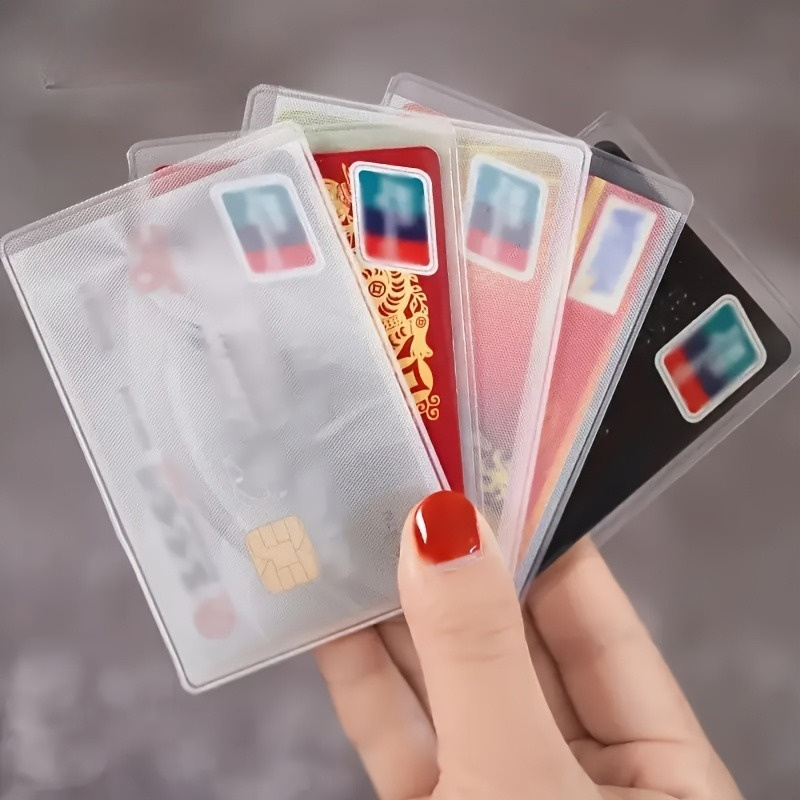 50pcs Clear Card Sleeves - Reusable, Dustproof, and Scan-Friendly Design, Suitable for Credit Cards, ID Cards, Medical Cards, and Bus Passes - Perfect for Home, Office, and Gift Use