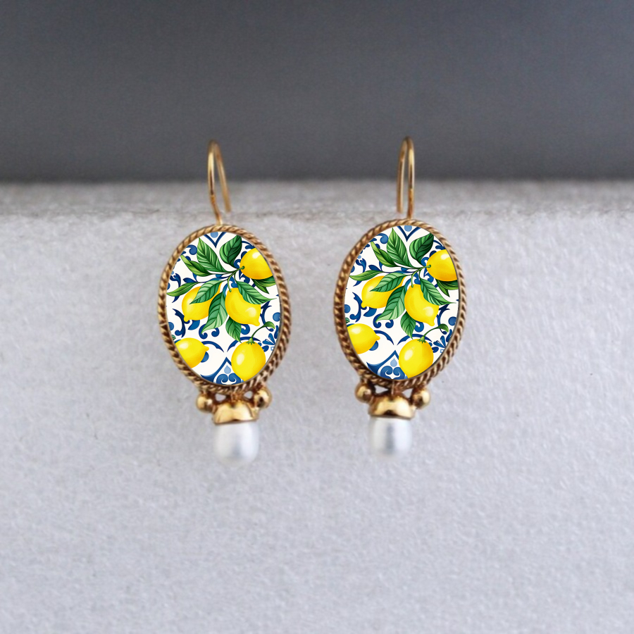 TEMU 2pcs Lemon Earrings Fruit Earrings Citrus Earrings Nature Earrings Pendant Earrings Plant Earrings Jewelry Accessories Unique Jewelry Everyday