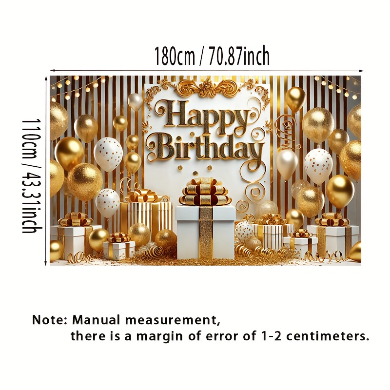 TEMU 1pc Birthday & Banner - 70.87x43.31