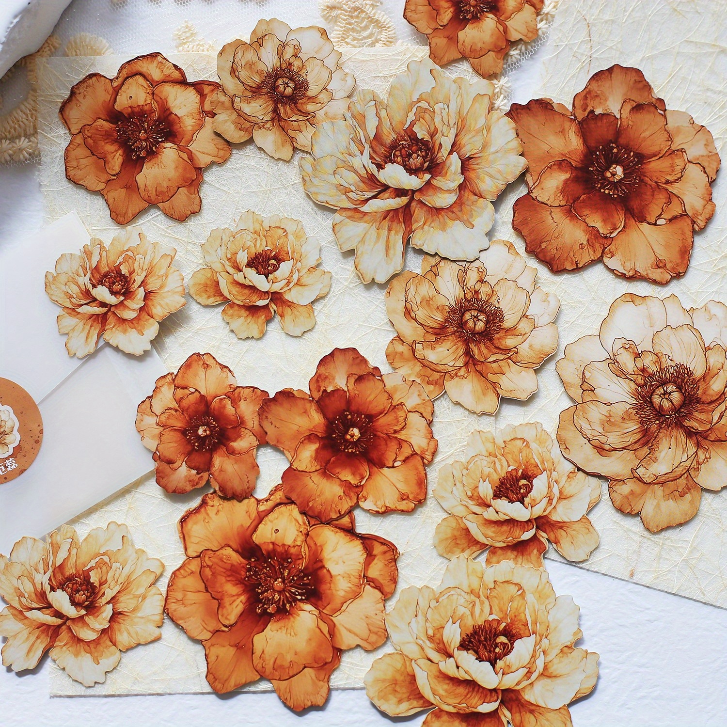 15pcs Flowers Stickers Junk Journal Stickers For Diy Junk Journal Crafts Journaling Scrapbooking Supplies