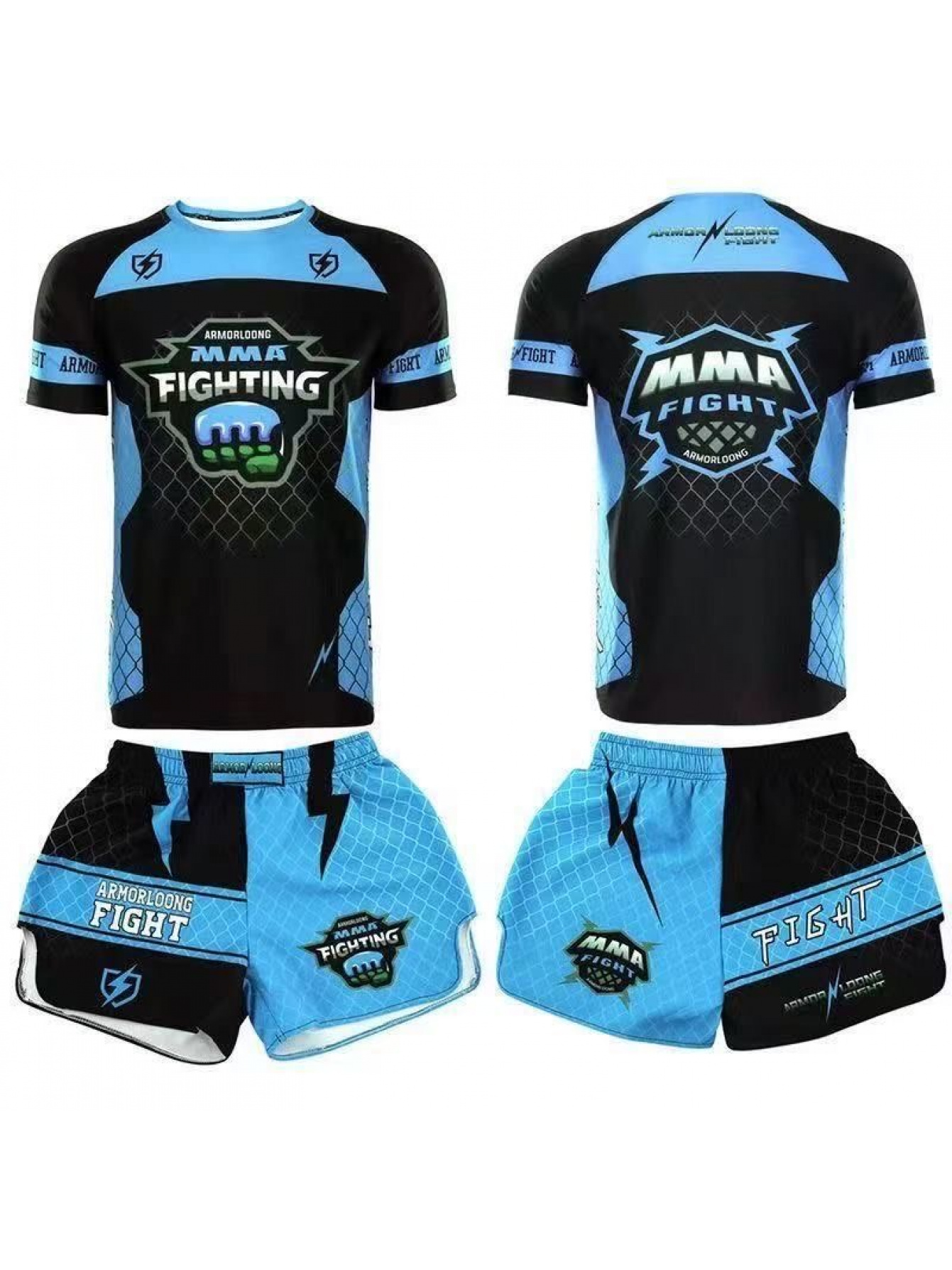set of 2 professional muay thai shorts   sports   boxing training shorts and a 3pcs clothing set including shorts and pants